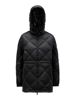 Moncler Sargas Black Quilted Hooded Puffer Coat